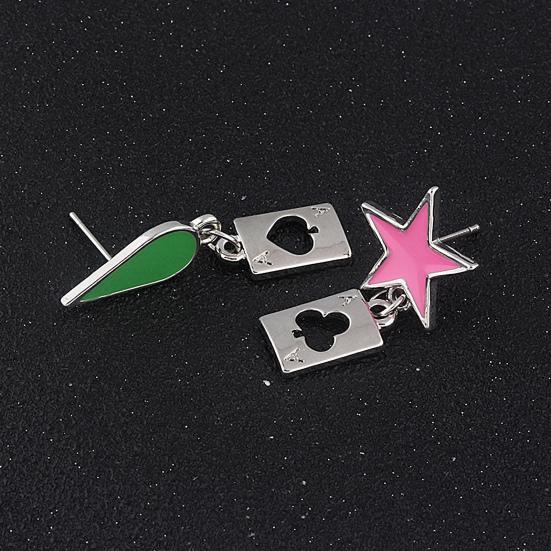 Hunter Anime Cosplay Poker Joker Ear Stud Earring for Hisoka Jewelry Accessories