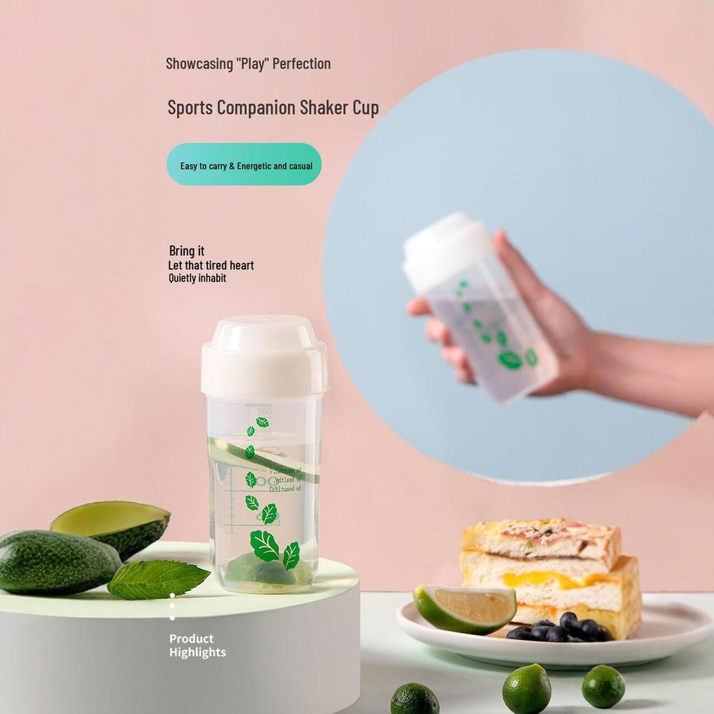 Leak-Proof Portable Shaker Bottle with Scale – High Temp Resistant Fitness Protein Cup