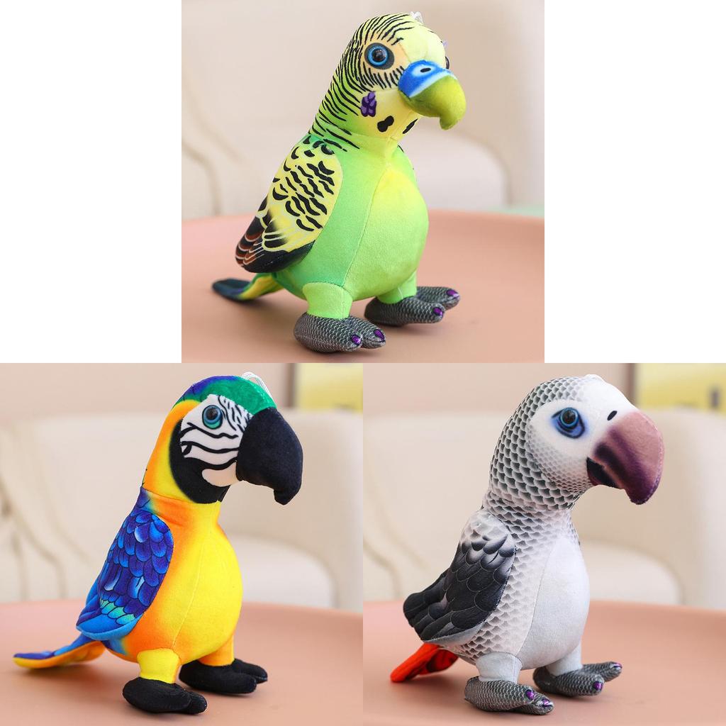 Realistic Parrot Plush Toy For Kids Photo Prop Decoration 25cm Short Plush Stuffed Bird Doll
