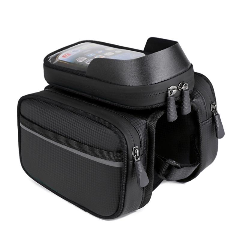 

Waterproof Bicycle Front Beam Bag - Cycling Organizer for Mountain Bikes 20x16x17 cm чорний