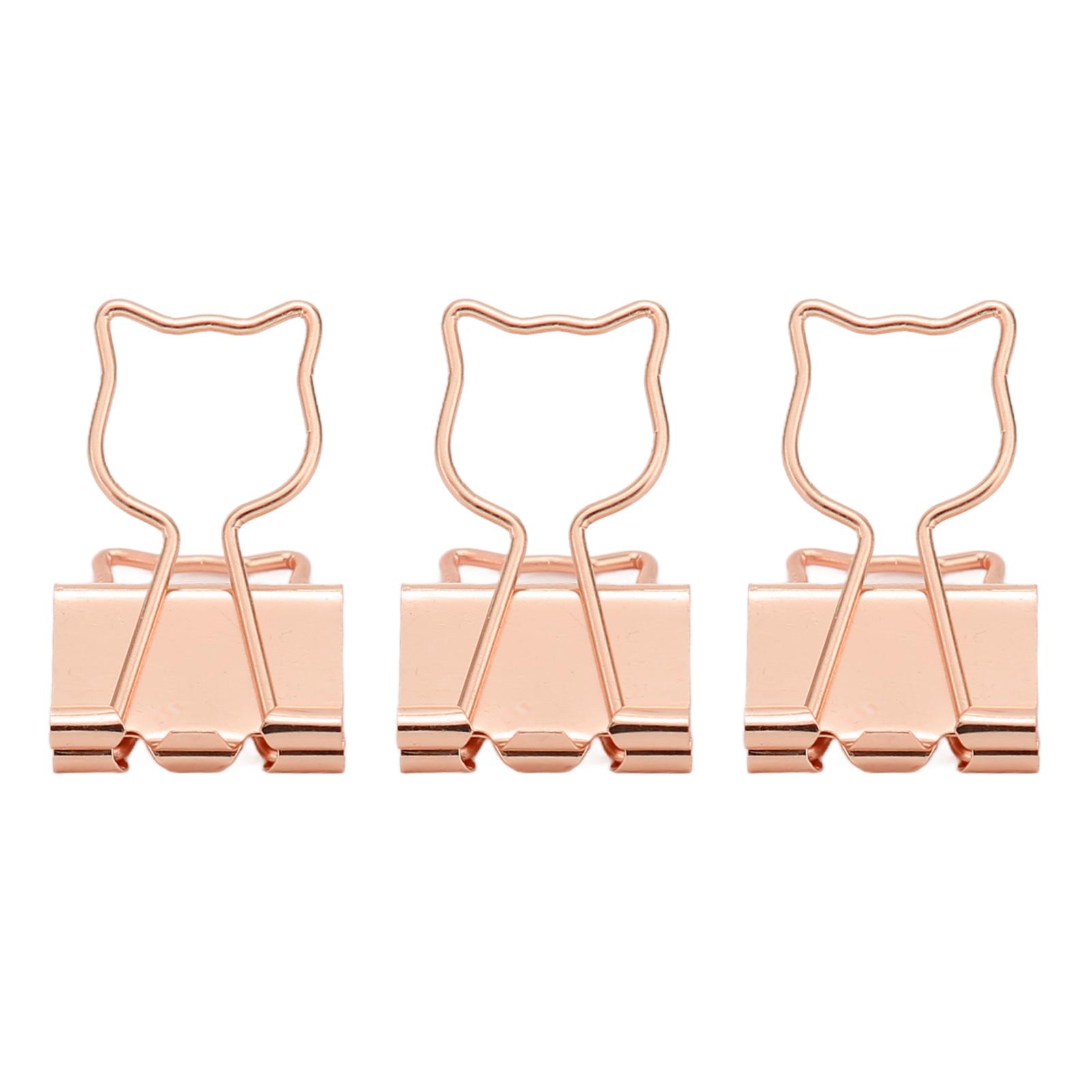 

100 шт. Биндеры в форме кошки, металлические, железные, полые, компактные, портативные, забавные биндеры для документов розового золота