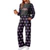 Women's Halloween Print Hoodie and Jogger Pants Set, Round Neck Loose Fit Casual Sweatsuit