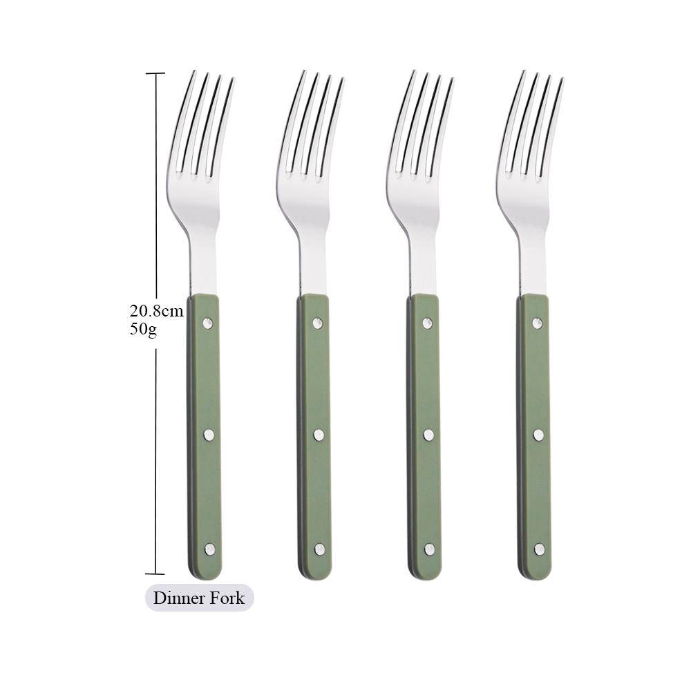4/16 Stück Acrylgriff Messer Gabel Set Edelstahl Abendessen Besteck Set Grün Silber Westliches Geschirr Heimküche Besteck