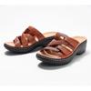 Thick-soled imitation leather muffin wedge heel fish mouth skin tone fashion Velcro sandals women's shoes