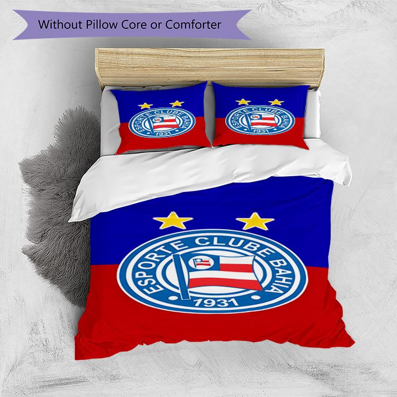 Bahia Fc Crest Emblem Printed Pattern Duvet Cover Set – Includes 1 Duvet Cover and 2 Matching Pillowcases Bedroom Decor Christmas Gifts