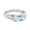 Blue Topaz Marquise Shape Solitaire Ring - 925 Sterling Silver