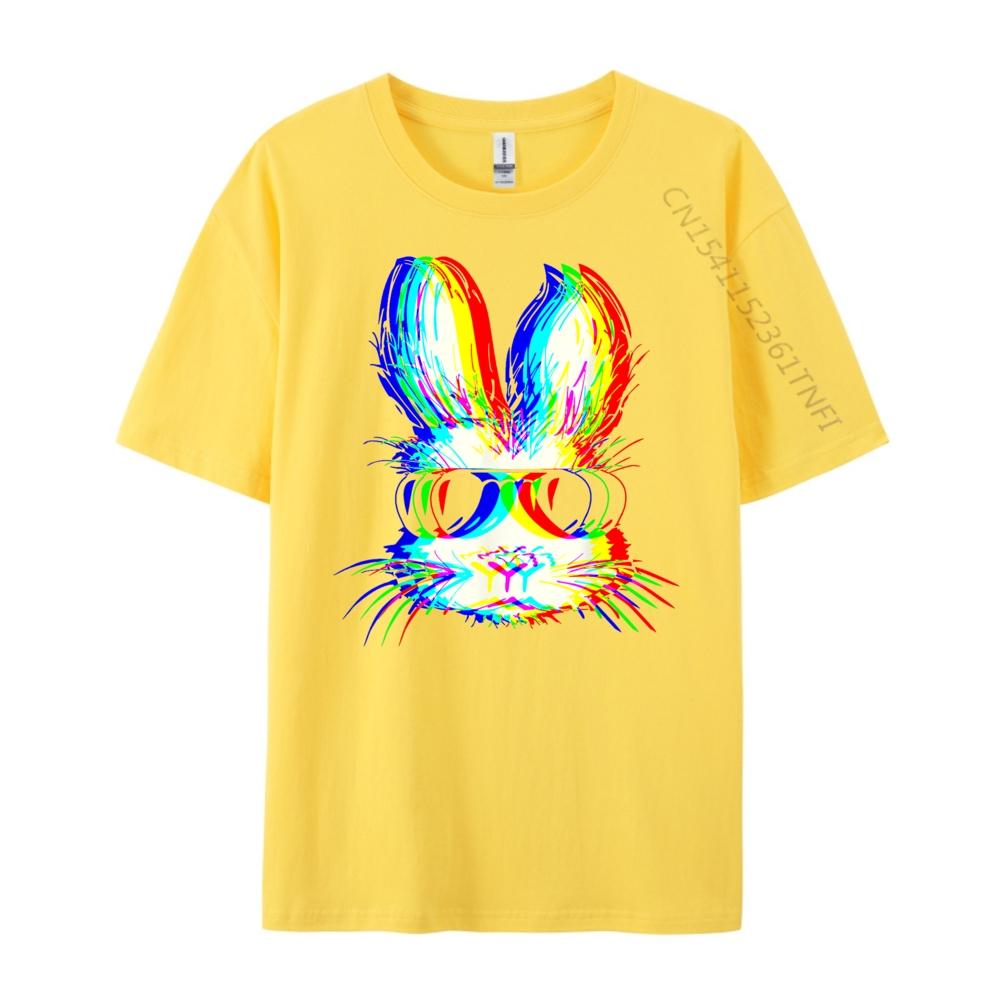 Bunny Trippy Vaporwave Easter Techno Rave Edm Music Party Oversized T Shirt Mens Designer Clothes Loose