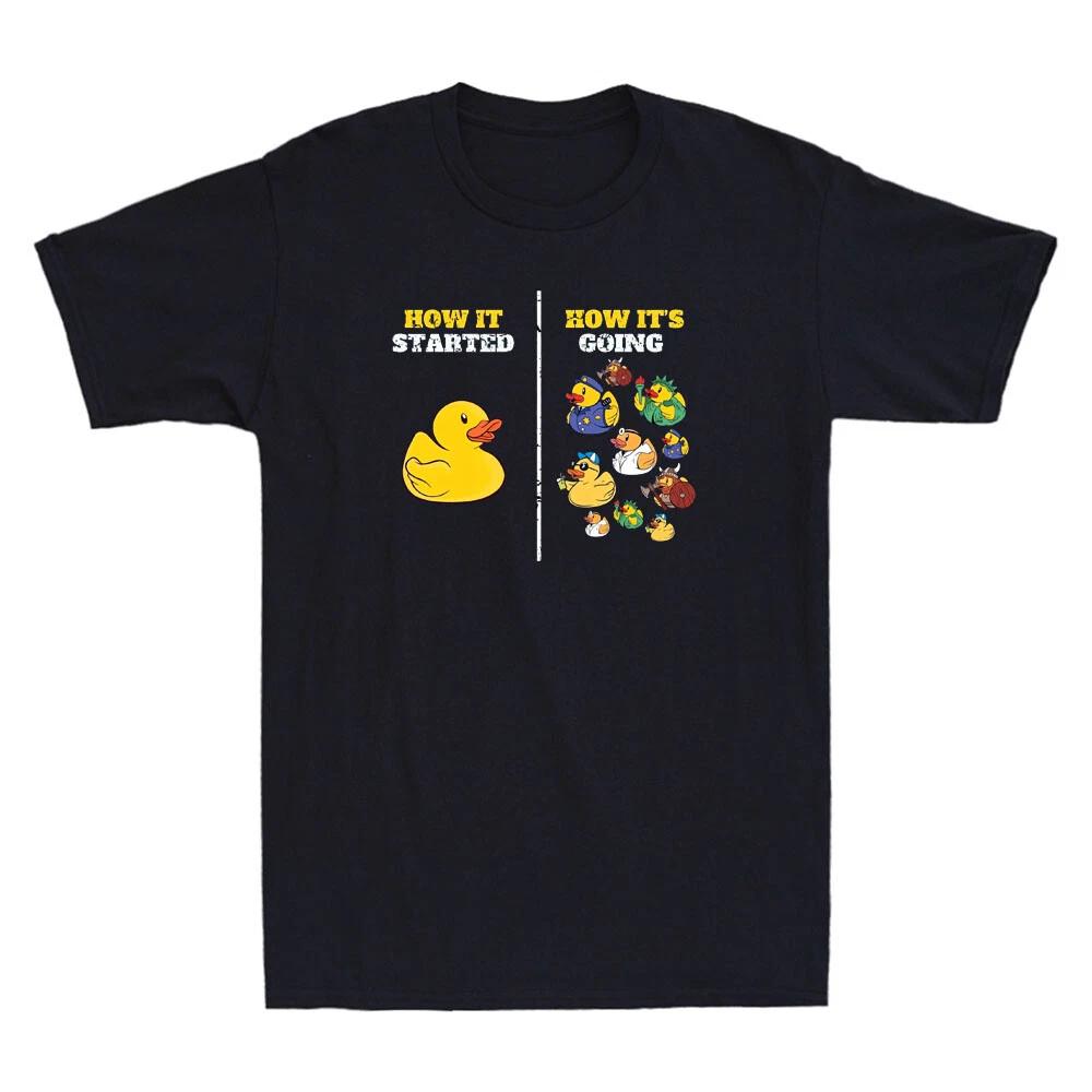 How It Started Yellow Bath Rubber Duckling Rubber Duck Funny Meme Men s T-Shirt S