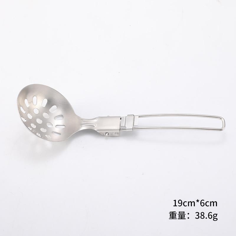 

Practical-Kitchen Outdoor Camping Soup Spoon Mountaineering Backpacker Portable Pot Soup Spoon Portable Folding Soup Spoon