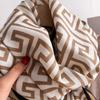 Classic Geometric Pattern Scarf Elegant Thin Breathable Shawl Women's Casual Going Out Sunscreen Scarf