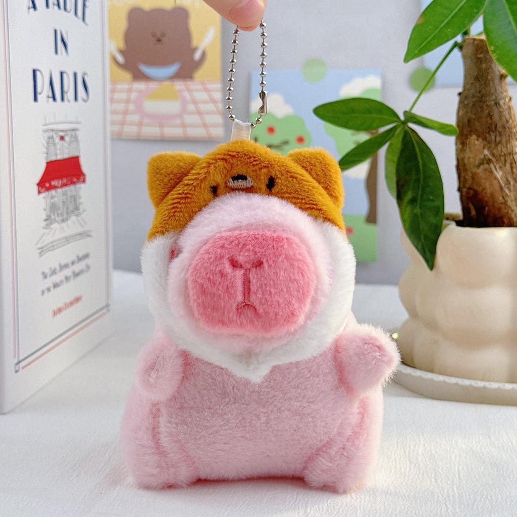 Capybara Plush Toy Keychain – Cute Stuffed Animal Backpack Clip