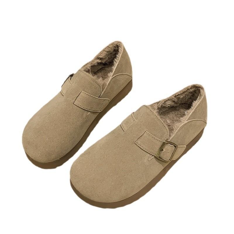 Fleece all-inclusive retro Birkenstocks winter new cotton shoes fluffy shoes thickened warm snow boots