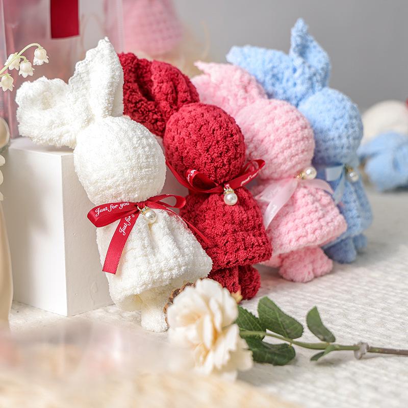 1 adet Karikatür Sevimli Mercan Kadife Ayı Havlu Kare Havlu Tatil Doğum Günü Düğün sevgililer Günü Hatıra Hediye Ev Lif