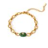 European & American Malachite O-Chain Bracelet: Stainless Steel, Light Luxury, High-End, 18K Gold, Non-Fading Titanium for Women