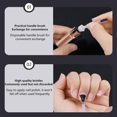 25Pcs/Box Disposable Nail Polish Brush Nail Polish Bottle Replacement Brush Nail Art Brush Liquid Applicators Manicure Tools