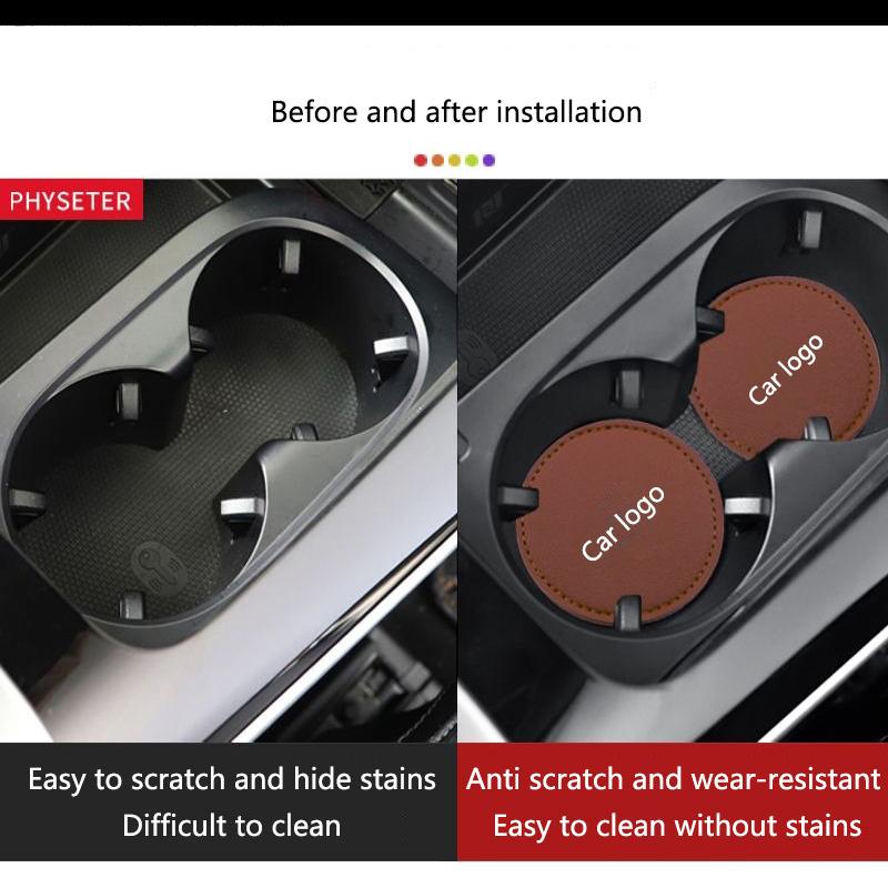 2025 Hot Car Interior Leather Coaster Water Cup Bottle Holder Anti-slip Pad Mat For Mazda 2 3 6 8 RX8 MX3 CX4 CX-5 CX-7 CX-9 CX-