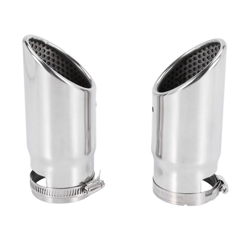 2Pcs for Mercedes Benz C180 Car Exhaust Muffler Tip Stainless Steel Pipe Chrome Modified Car Rear Tail Throat Liner Accessories