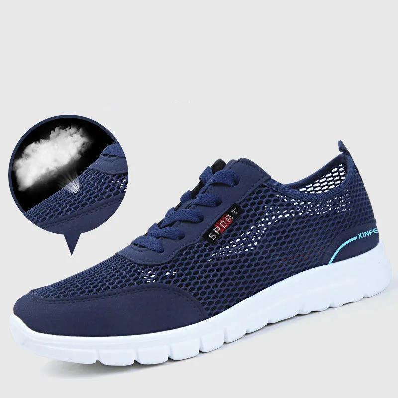 Men's Spring and Summer Breathable Mesh Shoes Casual Men's Tennis Shoes Anti Slip and Deodorant Sports Running Flat Shoes