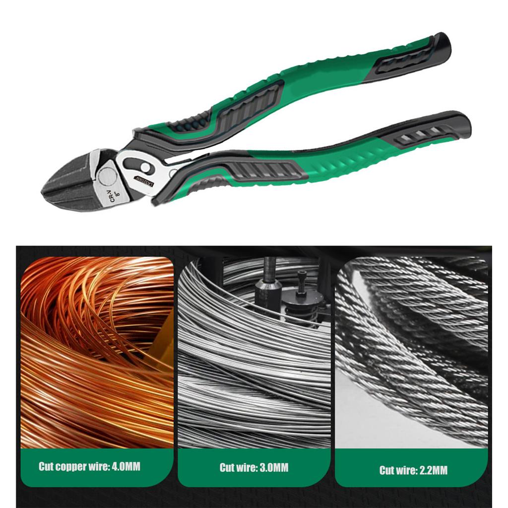 Eccentric Wire Cutter Pliers 8.5Inch High Strength Steel Cable Cutter for Electricians Clamping Tool and DIY Enthusiasts