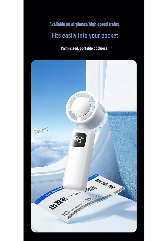 Portable High-Speed Foldable Fan with Ice Pack – Handheld, Neck Hanging, Silent for Office Use