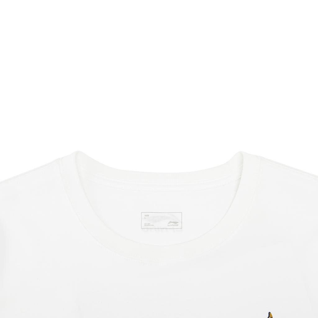 Li-Ning Sport Lifestyle Series Pattern Print Embroidered Round Neck T-Shirt Women tops ATSW310-6