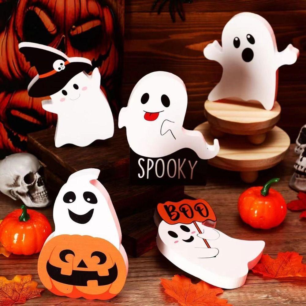 3Pcs/Set Creative Halloween Tiered Tray Decorations Cartoon Halloween Ghost Decor  Desk Decor