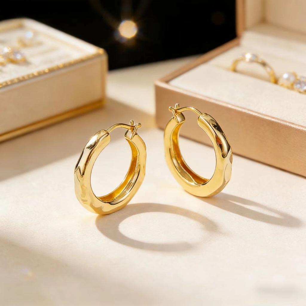 Gold Silver Hoop Earrings Women Minimalist Fashion Stackable Jewelry