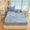 Cute Cartoon Bear Pattern Flannel Fitted Sheet Set Warm Breathable Super Soft Deep Pockets Mattress Cover for Kids Boys Girls