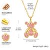 Pink/White Zircon Cute Bear Pendant Necklaces for Women Girls O-Chain Necklace Trendy Sweet Bear Accessories Gifts