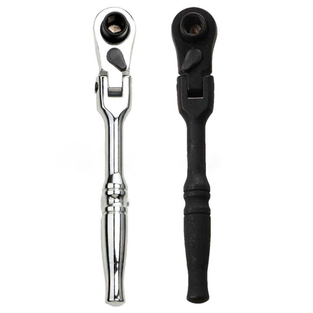 Ratchet Handle 2in1 Multi-Purpose Reversible Resilient Head Ratchet Wrench 1/4 Hand Tools Tool Accessories Professional Tools