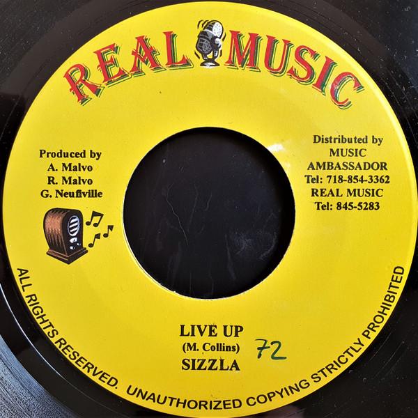 7inch Record SIZZLA - Live Up NONE Real Music 2003 Jamaica Reggae, Ska & Dub Used