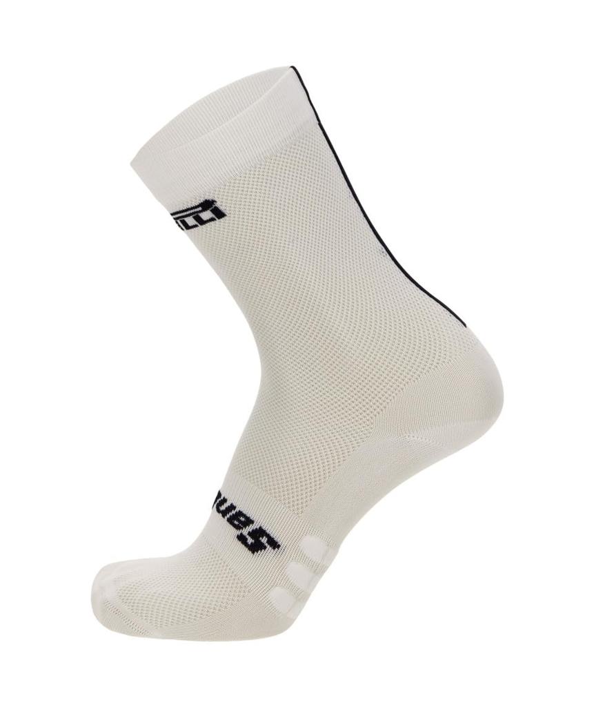 Santini Pirelli Sport Club High Profile Socks, White, Sizes XS-S