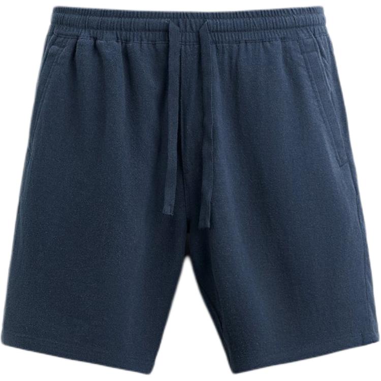 

Zara Solid Color Blended Straight Leg Casual Shorts Men shorts Blue 4432404-400 S