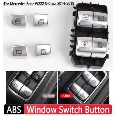 Für Mercedes Benz W222 S-Klasse 2014-2019 Auto Heckscheibe Steuerschalter Knopfabdeckung Innenausstattung ABS Silber 2229051505