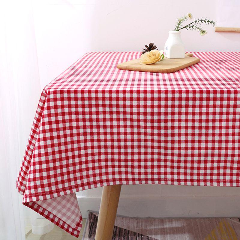 

Праздничная скатерть в красную клетку из хлопка и льна, простота, минимализм, ткань для обеденного стола для дома, доступная роскошь, ткань для покрытия книжной полки Cotton and linen-red lattice 70*70cm