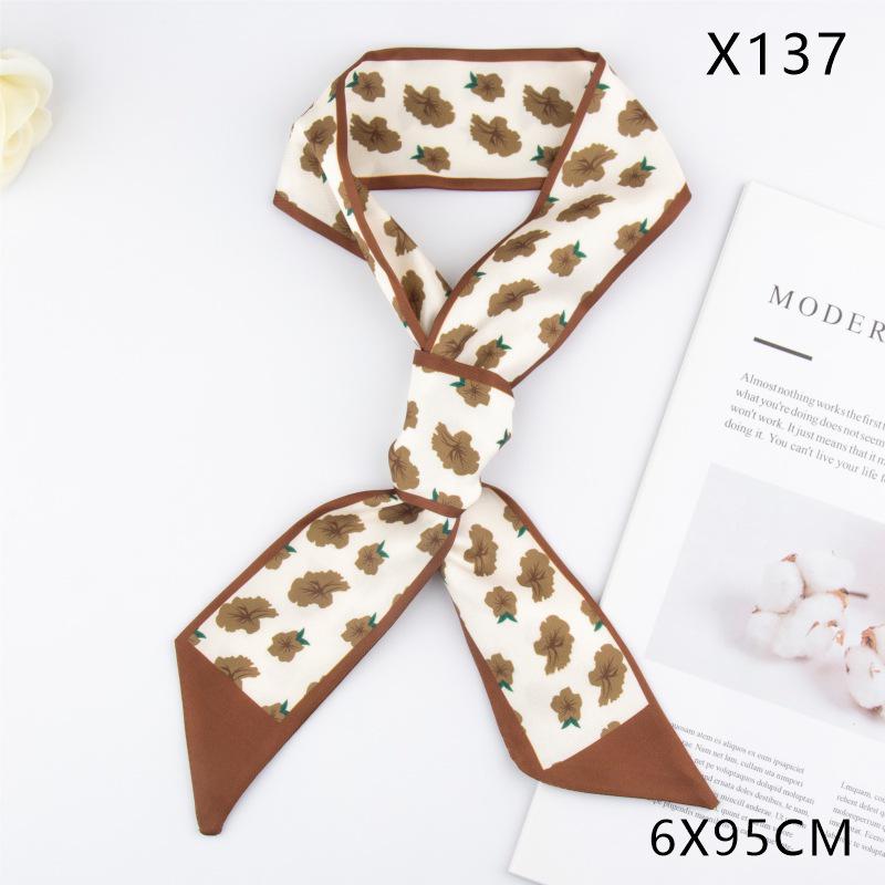 Versatile Vintage Silk Scarf: Hair Tie, Headband, Bag Accessory