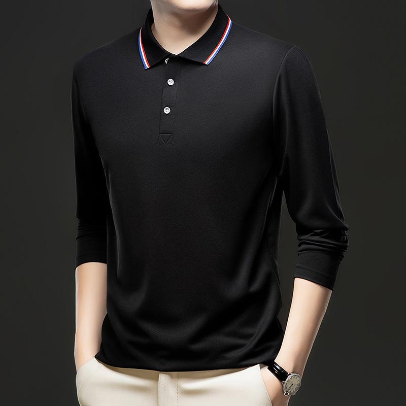 Men S Long Sleeve Polo Shirt Casual Solid Color Top
