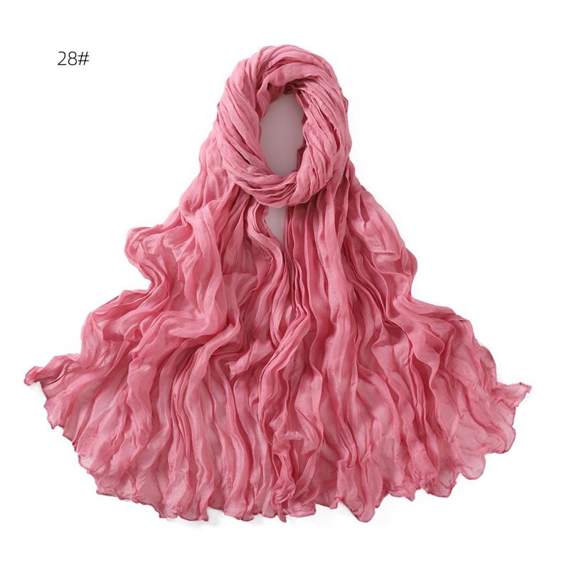 85 * 180cm Wrinkled Cotton And Line Designer Scarf Head Hijab Wrap Women Shawls Femme Lady Headband Muslim Hijabs Ramadan
