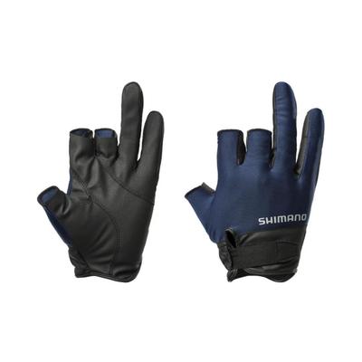 Shimano 01 Basic Large Gloves, 3-Piece Cut, GL-008Y, Navy,
