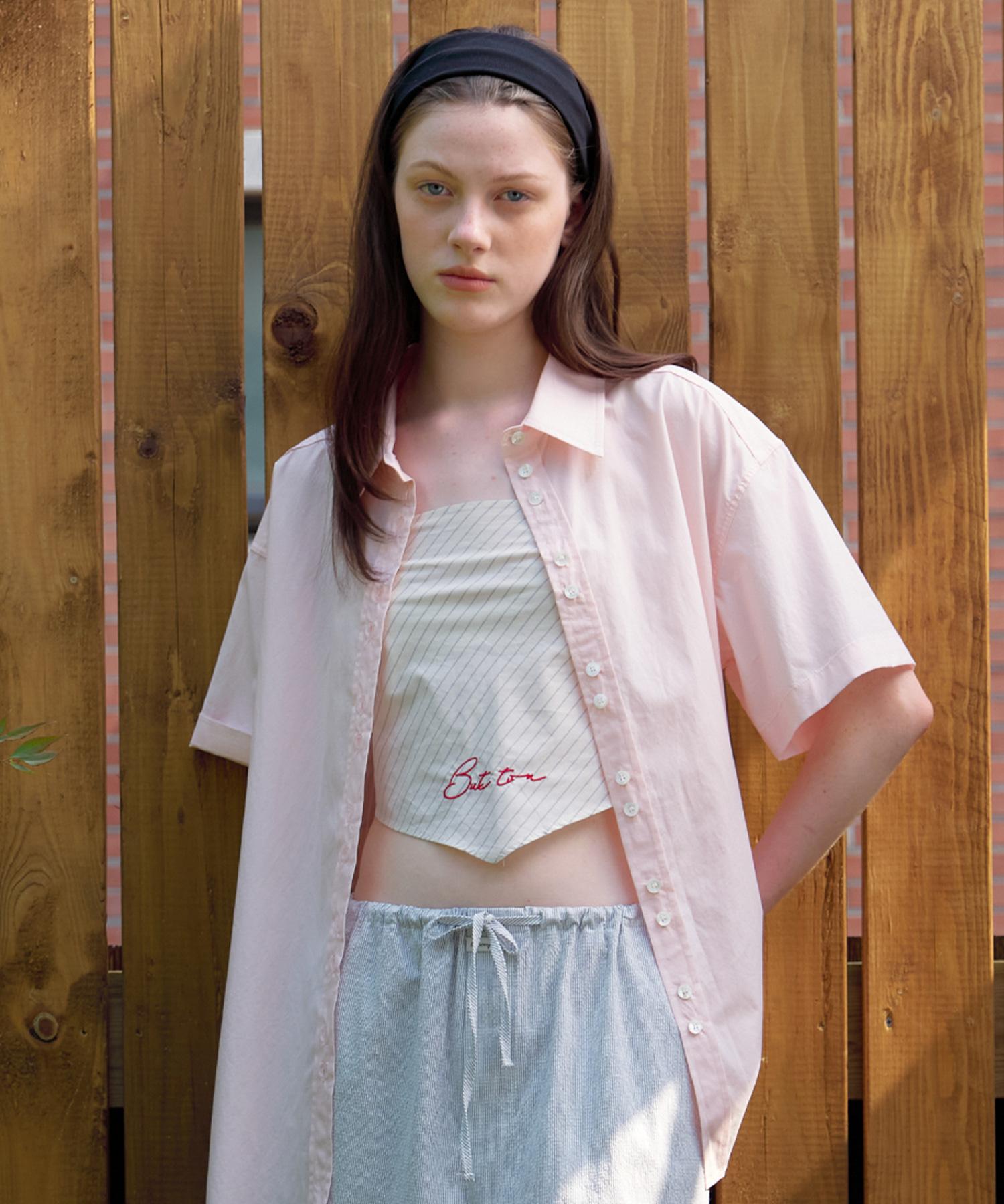 Button Tencel Two Button Shirts (Babypink) Babypink