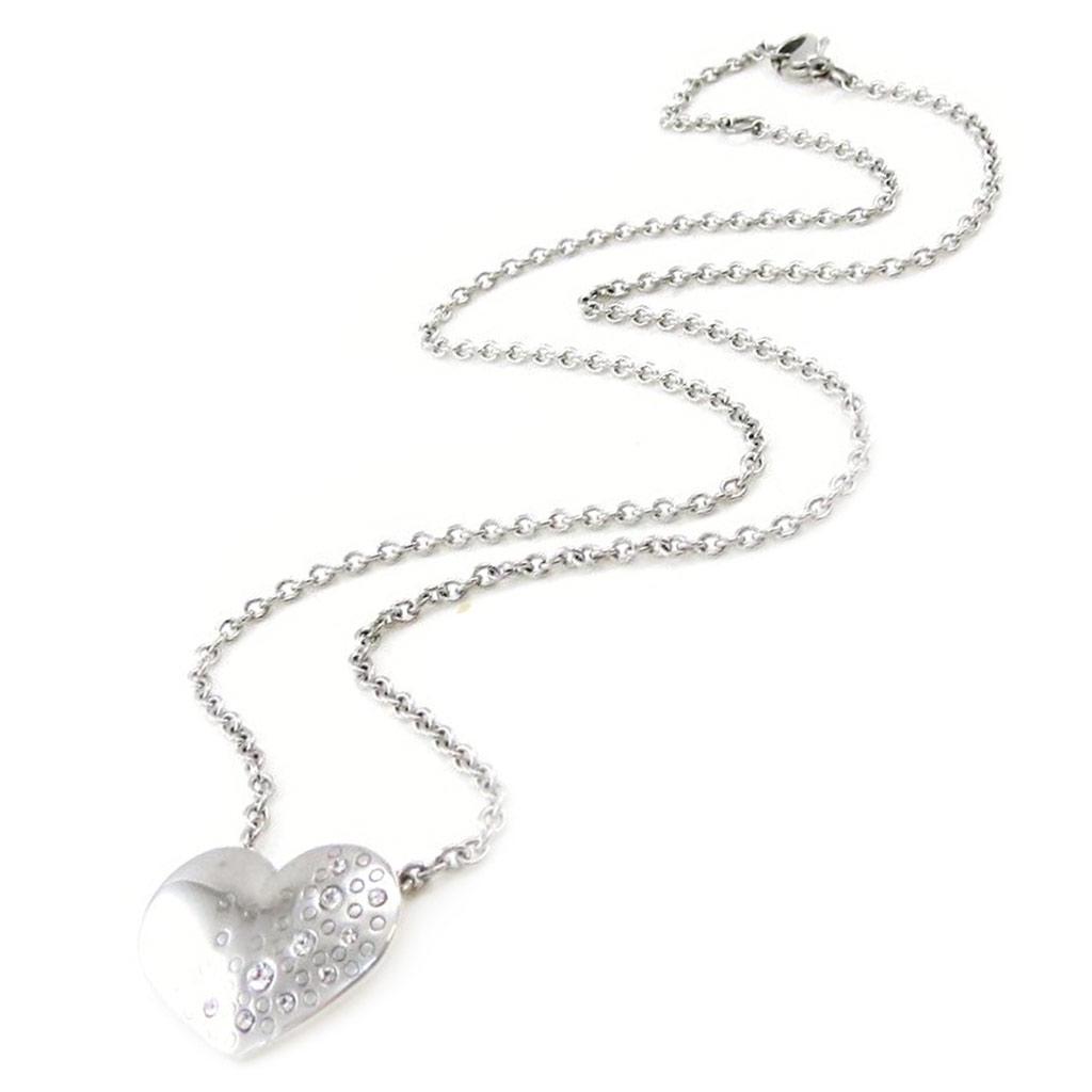 Les Trésors De Lily [J0078] - White 'Love' Steel Necklace