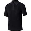 Comfortable Simple Solid Color Slim Fit Versatile Short Sleeve Polo Shirt Women Tops Basic-Black 162520104-2