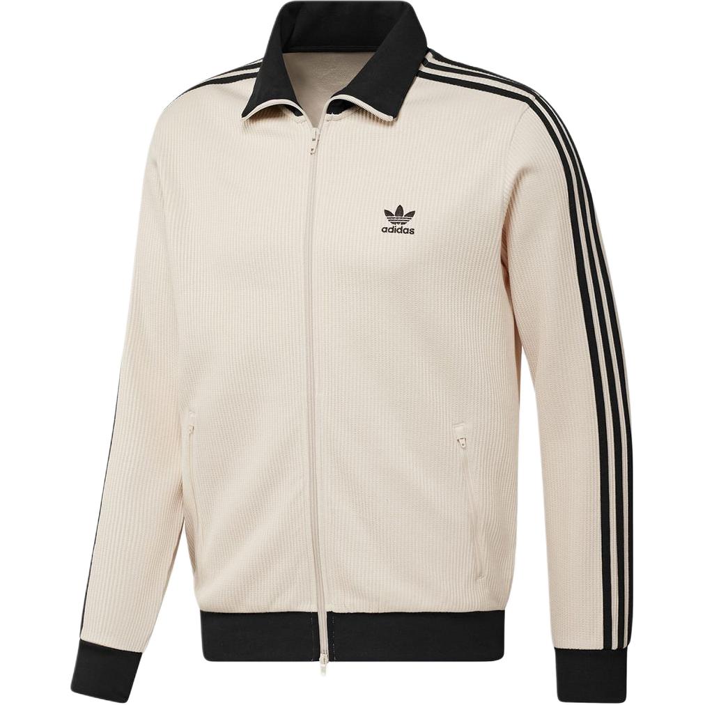 

Adidas Originals Striped Zip-Up Stand Collar Slim Fit Long Sleeve Jacket Unisex Jacket White JV9263 L