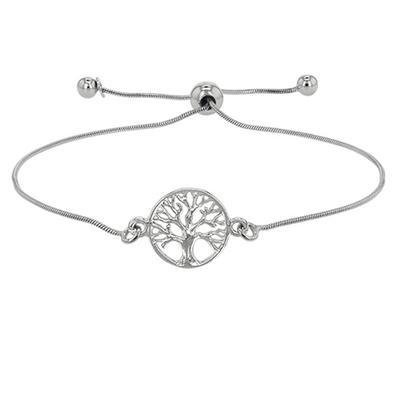 [R5440] – Handgefertigtes Silberarmband „Baum des Lebens“. (Rhodium) - 13 mm