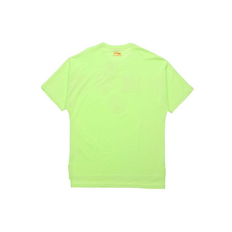 Li-Ning New York Fashion Week Series Loose Short Sleeve T-Shirt Unisex Tops Fluorescent-Green AHSP707-4
