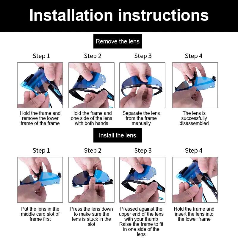 Cycling Sunglasses UV400 Protect Cycling Glasses Sports Polarized Men Bicycle Sunglasses MTB Racing Bike Glasses Eyewear