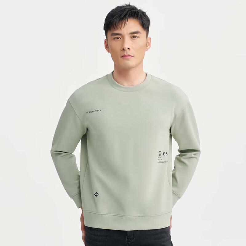 TRIES Men's Loose Breathable Round Neck Printed Sweatshirt
