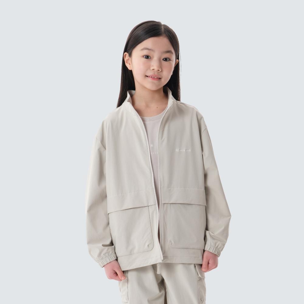 [Snowpeak] Kids Lago Air Stand-Neck Windbreaker Light Beige (S25SKTWB80) 125