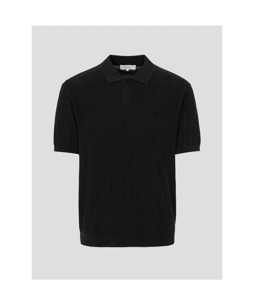Binpolmen Mini Cable Collar Neck Knit Black