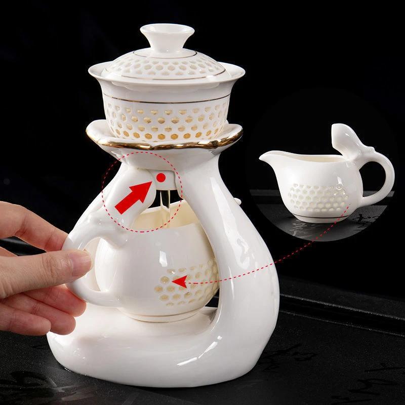 Premium Teaware Set with Automatic Tea Maker and Gongfu Teacups Office Household Tea Set